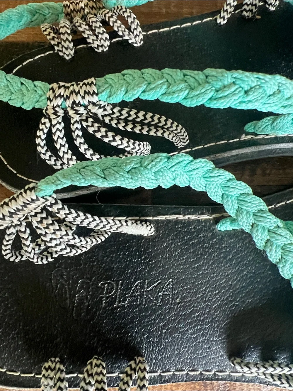 Braided Turquoise Strappy Women’s Sandals